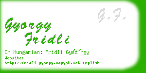 gyorgy fridli business card